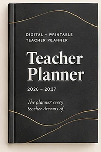 Teacher Planner cover style: Black & Gold