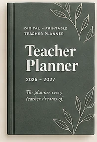 Teacher Planner cover style: Forest Leaves