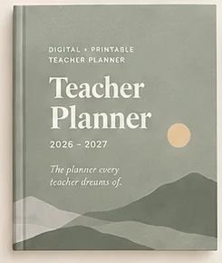 Teacher Planner cover style: Sage Mountains