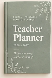 Teacher Planner cover style: Sage Leaves