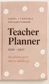 Teacher Planner cover style: Blush Daisies