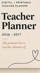 Teacher Planner cover style: Cream Heart