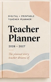 Teacher Planner cover style: Peach Waves