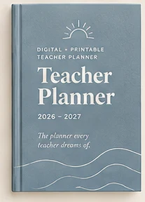 Teacher Planner cover style: Denim Sun