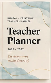 Teacher Planner cover style: Blue Waves